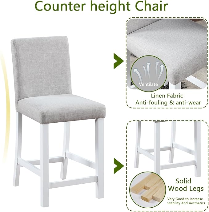 KEIKI 5-Piece Counter Height Dining Table Set - Image 7