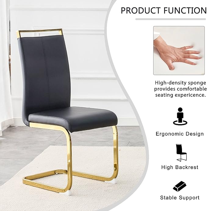 Dining Chairs Set of 8, Faux Leather - Image 4