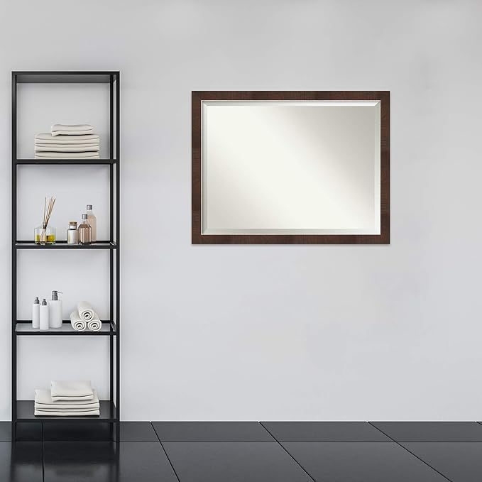 Amanti Art Brown Bathroom Mirror - Image 6