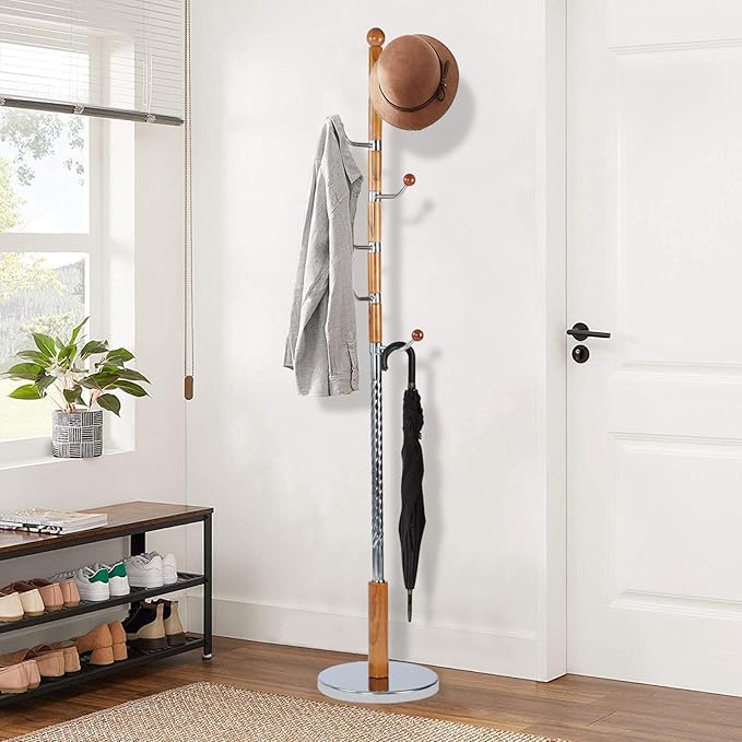 Wooden Coat Rack Freestanding, Vintage Coat Racks by VKETU