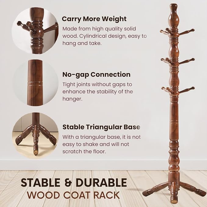 Coat Rack, Natural Wood Coat Racks - Image 6