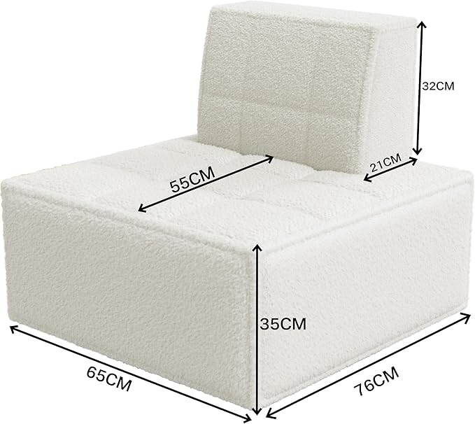Bean Bag Chair, Accent Chair, Modular Sherpa Sofa Chair, Floor Sofa - Image 2