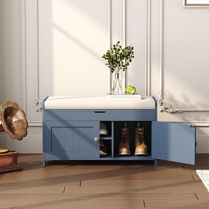 HOMEFORT 30" Shoe Bench with Lift Top Storage, Entryway Bench with Cushioned - Image 9