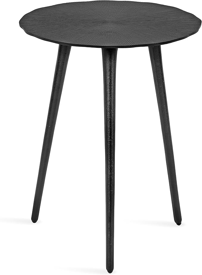 Kate and Laurel Sancia Modern Round Side Table, Sand Casted Aluminum Bedside - Image 8