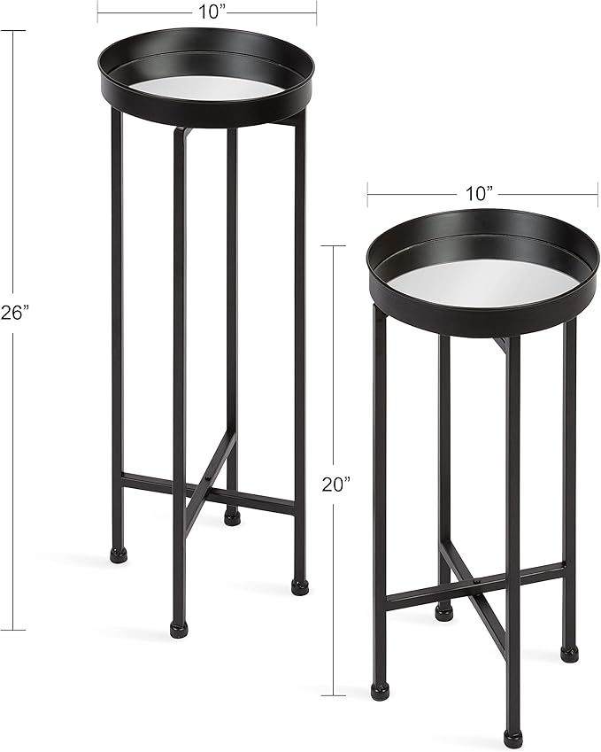 Kate and Laurel Celia Modern Side Table; Set of 2; Black; Sophisticated Metal - Image 3