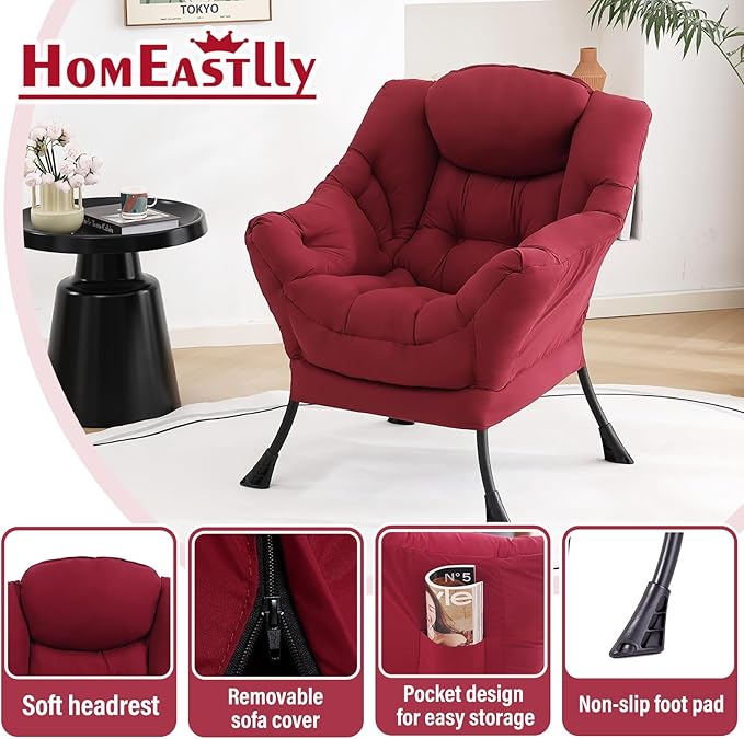 Lazy Chair, Reading Armchair, Large Modern Lounge Accent Chair, Leisure Sofa - Image 6