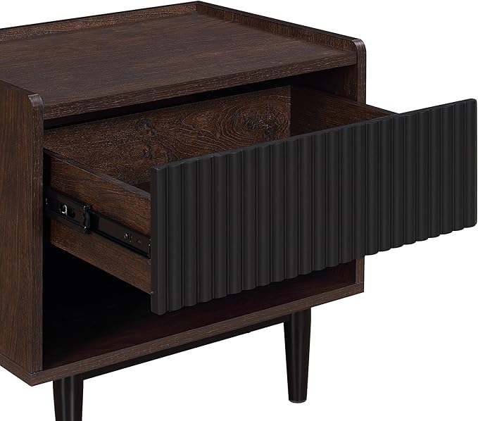 Manhattan Comfort Duane Modern Ribbed Nightstand Set of 2, Bedside Table - Image 7