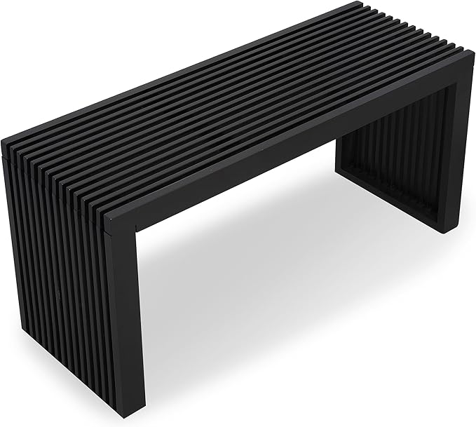 Bamboo Natural 36 inch Wooden Bench, Small Wood Benches by SWEVEN