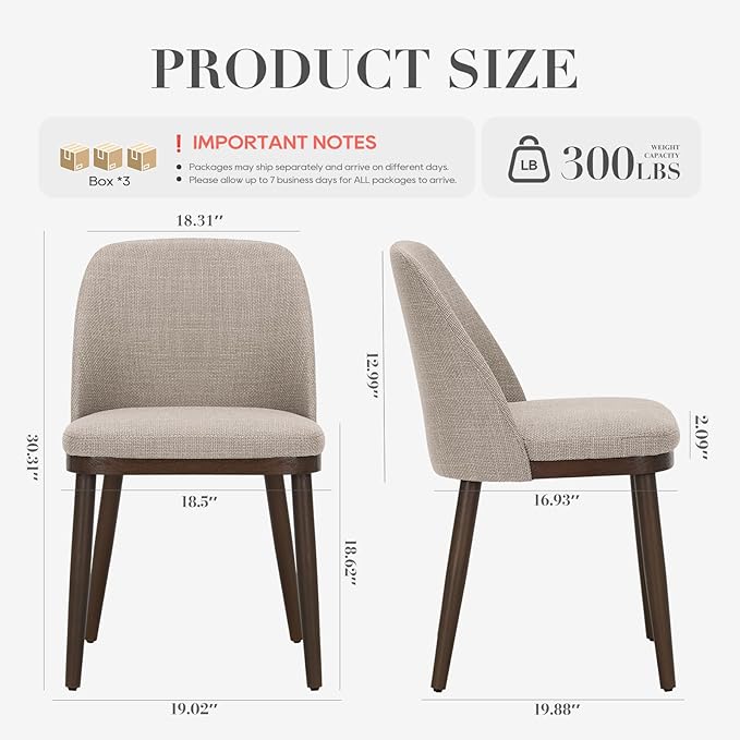 COLAMY Upholstered Dining Chairs Set of 6, Modern Kitchen Chairs - Image 7
