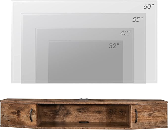 FITUEYES Floating TV Stand Wall Mounted TV Shelf Entertainment Center, Media - Image 4