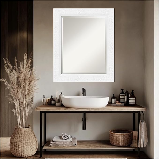 Amanti Art White Bathroom Mirror - Image 4