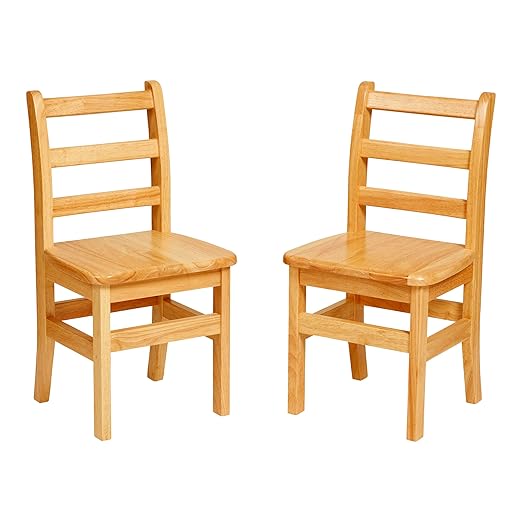 ECR4Kids Three Rung Ladderback Chair, 14in Seat Height, Classroom Seating by ECR4Kids