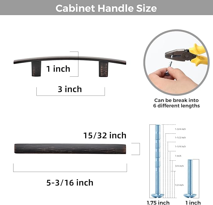 15 Pack Cabinet Handles 3" Hole Center - Image 3