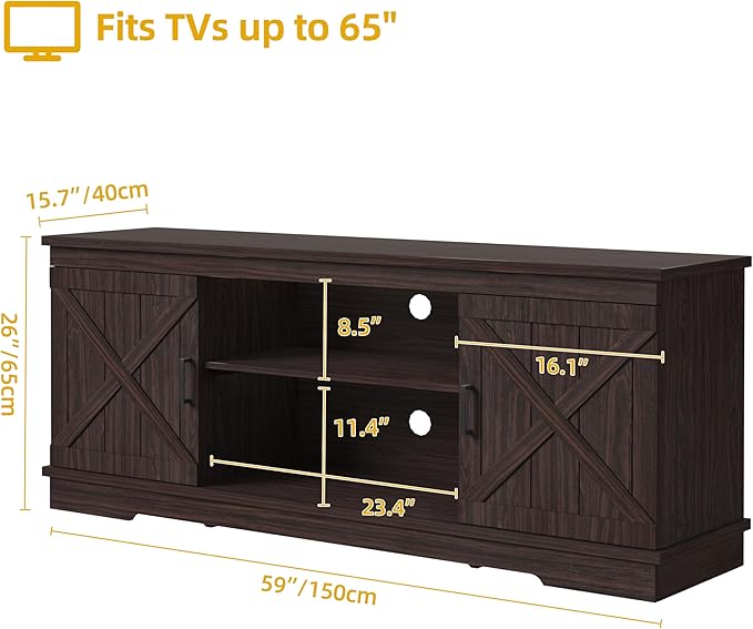 DWVO Farmhouse TV Stands for Living Room, Entertainment Center - Image 2