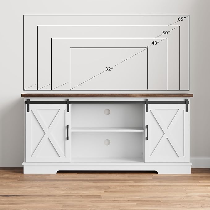 CABIHOME Farmhouse Tv Stand for 65 Inches TVs, Entertainment Center - Image 8