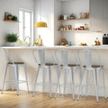 26” Swivel Bar Stools Set of 4, Counter Height Bar Stools Wooden Seat, Metal by Homvinax