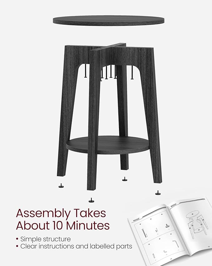 VASAGLE Side Table, Small Round End Table - Image 10