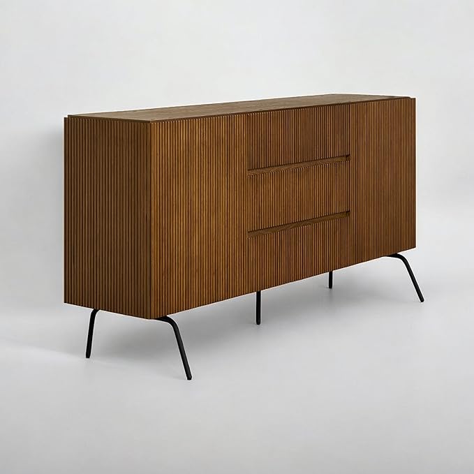 NTC Veil Sideboard with 2 Doors and 3 Drawers, Buffet Cabinet with Vertical by NTC