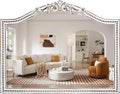32x42 Inch Ornate Wooden Arched Wall Mirror, Rustic Farmhouse Decorative Wide by HomeDecorationMirror