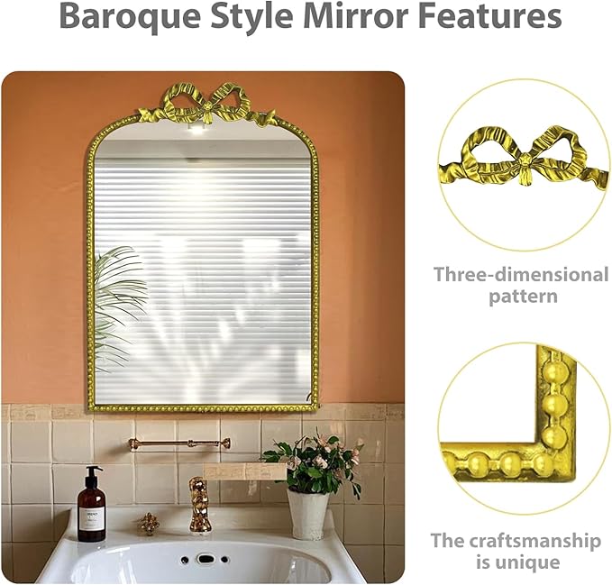 Baroque Decorative Mirror, European-Style Retro Gold Style Baroque Wall Hanging - Image 2