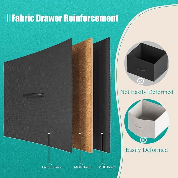 Dresser for Bedroom with 18 Drawers, Tall Fabric Storage Dresser, Chest of - Image 7