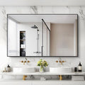 Black Bathroom Mirror for Wall, 30x50 Inch Rectangle Mirrors by Welcometocofeny