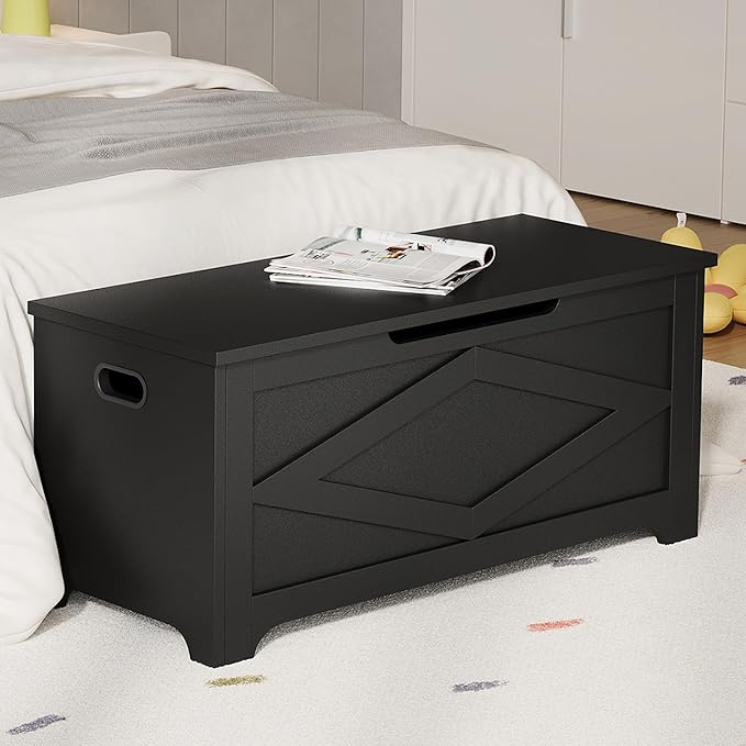 GarveeHome 39.4" Storage Chest, Wooden Storage Bench - Image 4
