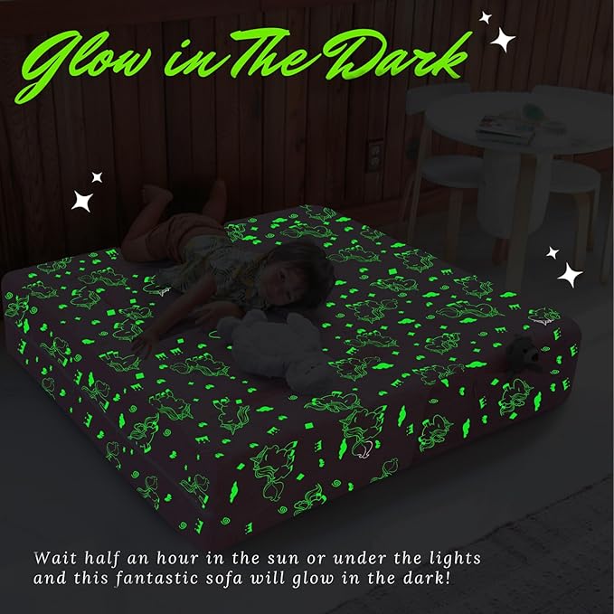 MeMoreCool Glow-in-The-Dark Unicorn Kids Modular Play Couch Sofa – Convertible - Image 6