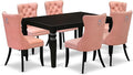 East West Furniture LGDA7-BLK-23 7 Piece Dining Table Set Contains a Rectangle by EastWestFurniture