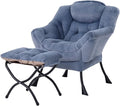 Lazy Chair with Folding Ottoman, Modern Accent Lounge Armchair with Armrests by MBOOYOME