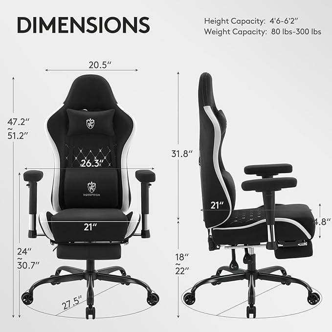 Gaming Chair Breathable Fabric, Computer Office Chair - Image 3