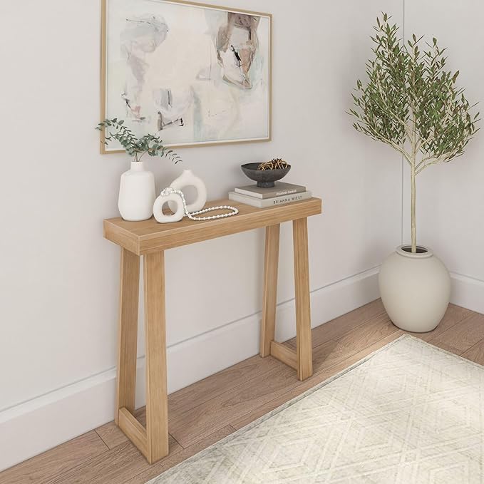 Plank+Beam Solid Wood Console Table, 36 Inch, Sofa Table, Narrow Entryway Table by PlankBeam