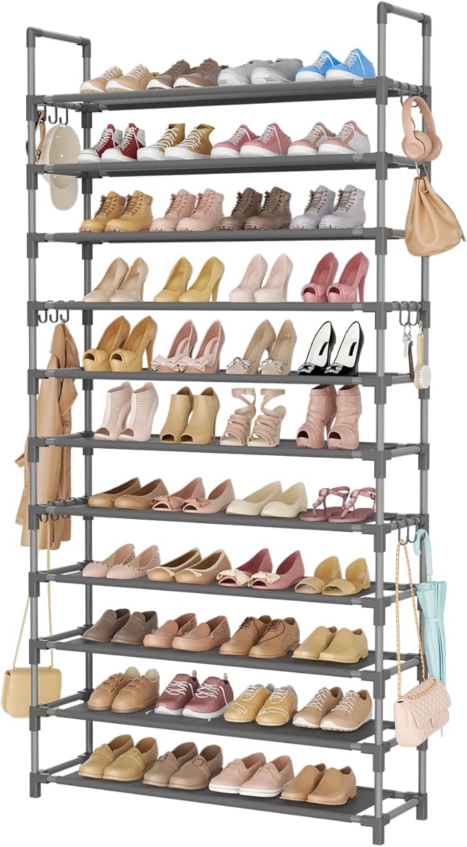 11 Tiers Tall Shoe Rack Holds 55 Pairs of Shoes by LANTEFULforTidyingHouse