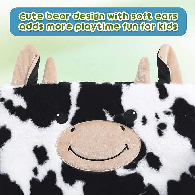 ALIMORDEN Fold Out Toddler Couch, Comfy 2-in-1 Cuddly Sherpa Bear Chair - Image 5