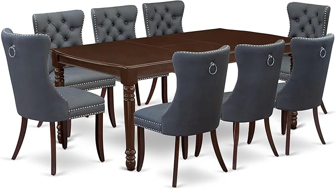 East West Furniture DODA9-MAH-13 9 Piece Dining Set Includes a Rectangle Solid by EastWestFurniture