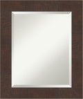 Amanti Art Brown Wall Mirror 25x21 Wildwood Brown Rectangle Bathroom Mirror by AmantiArt