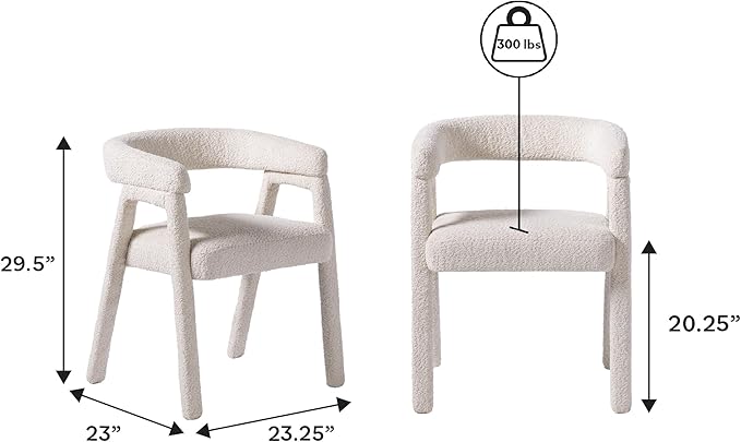 Walker Edison Ezra Modern Solid Wood Rounded Back Dining Chair - Image 3