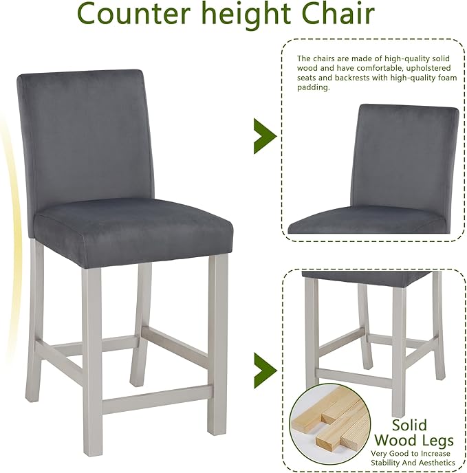 KEIKI 5-Piece Counter Height Dining Table Set - Image 7