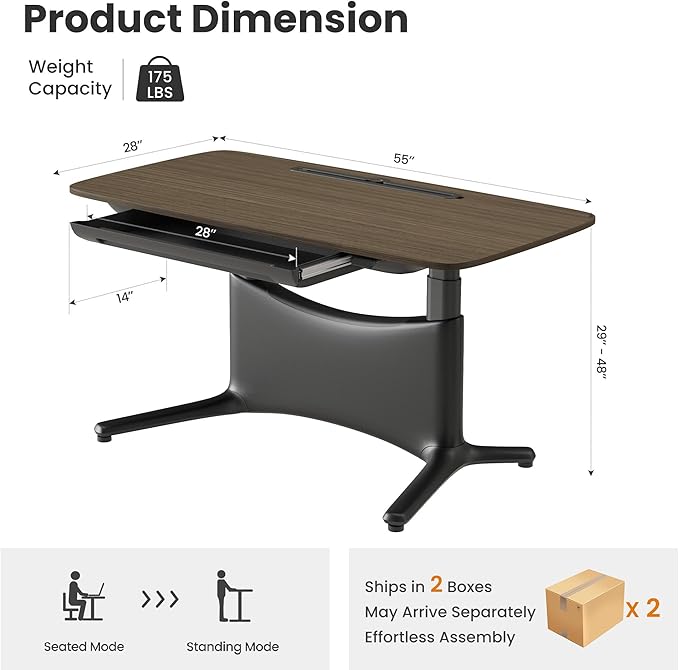 COLAMY Electric Adjustable Standing Desk – 48 x 28 Inch Sit Stand Desk - Image 2