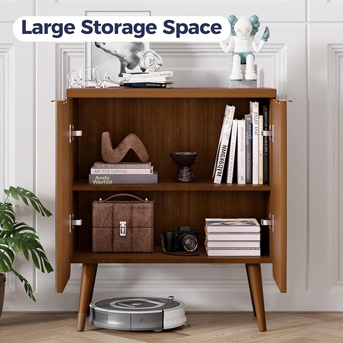 Buffet Cabinet with Storage, Fluted Multifunctional Storage Cabinet with 2 Doors - Image 4