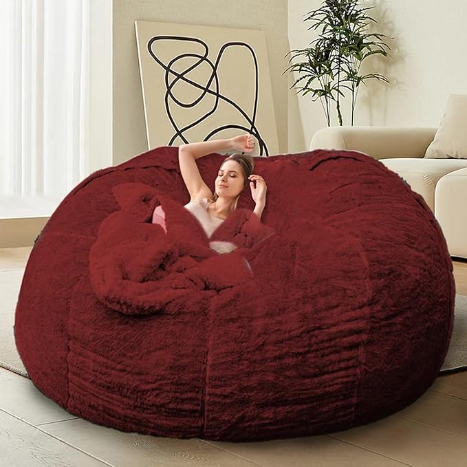 Bean Bag Chair for Adults Kids Without Filling Comfy Oversized Round Lazy Sofa by FunnyFurnitureforYourHous