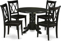 East West Furniture SHCL5-BLK-W 5 Piece Dining Room Table Set Includes a Round by EastWestFurniture