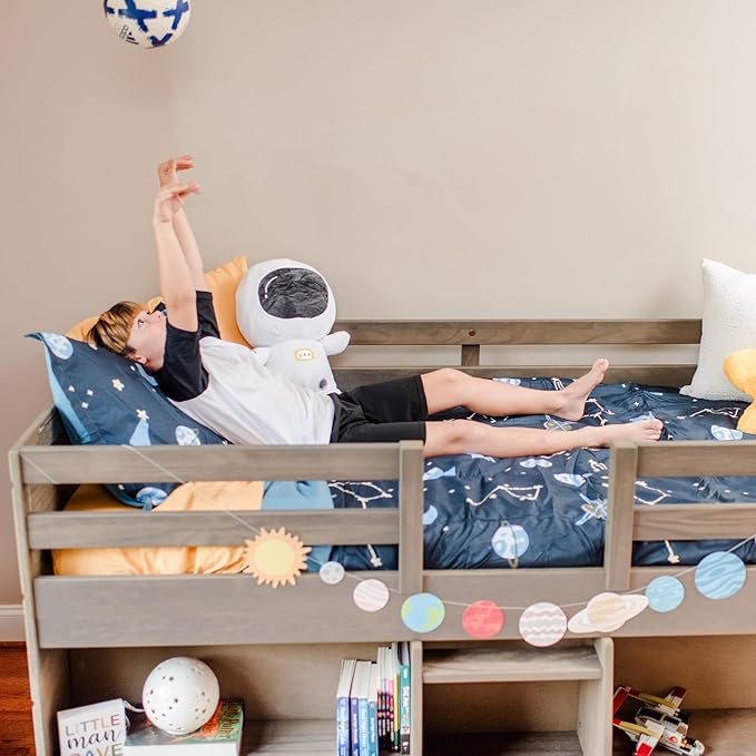 Max & Lily Modern Farmhouse Low Loft Bed, Twin Bed Frame - Image 7