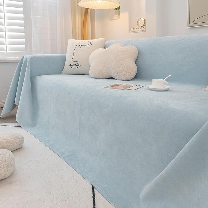 STACYPIK Waterproof Sky Blue Loveseat Couch Cover - Image 7