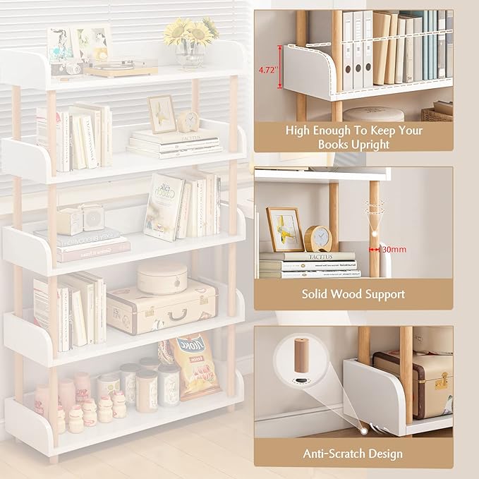 3-Tier Wooden Open Bookcase - Image 7