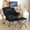 Lazy Chair with Ottoman, Modern Accent Chair with Lumbar Pillow, Comfy Chairs by DreamNookCozyLivingThoughtfulDesign