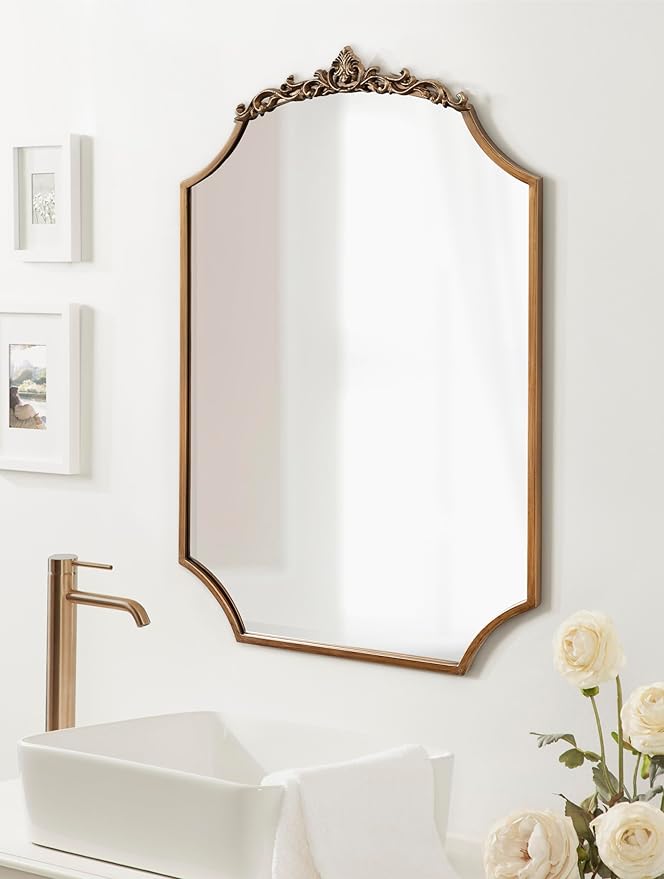 Kate and Laurel Arendahl Ornate Traditional Arched Scallop Mirror; 24 x 36; - Image 3