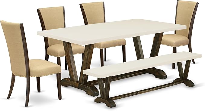 East West Furniture V727VE703-6 6 Piece Dining Room Table Set Contains a by EastWestFurniture