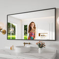 Koonmi Bathroom Mirror 24x48 Black Bathroom Wall-Mounted Mirrors, Modern Vanity by KOONMI