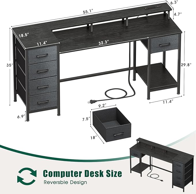 55 Inch Computer Gaming Desk - Image 3